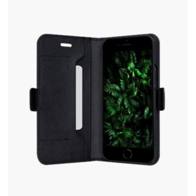 Milano – Custodia in Pelle Saffiano per iPhone SE/8/7/6 – Nero