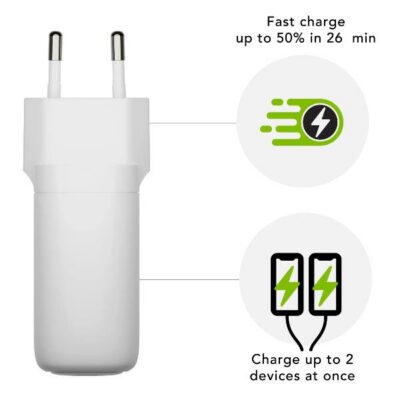re-charge – EU Wall Charger – 2x USB-C 45 W – W