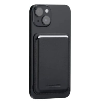 Leather wallet with MagSafe – Black