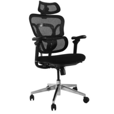 EQUIP – SEDIA DA UFFICIO ERGONOMICA PREMIUM, con poggiatesta e braccioli, Nera