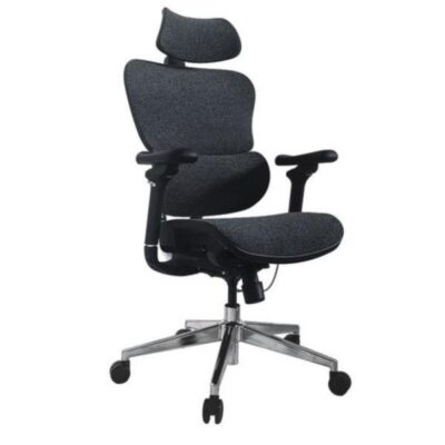 EQUIP – SEDIA DA UFFICIO ERGONOMICA PREMIUM, con poggiatesta e braccioli, Blu/Nera