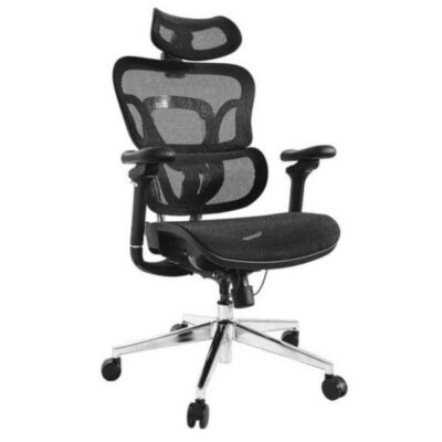 EQUIP – SEDIA DA UFFICIO ERGONOMICA PREMIUM, con poggiatesta e braccioli, Nera