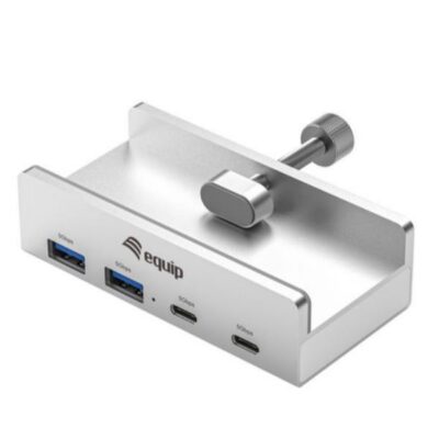 EQUIP – HUB USB 4-PORTE con morsetto, 5 Gbps