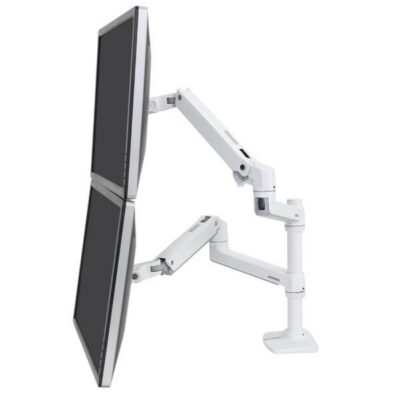 BRACCIO PER DUE MONITOR SOVRAPPOSTI LX (BIANCO)