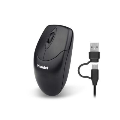 XMICEU2-CA MOUSE DOPPIA CONNESSIONE USB-C + USB-A 1000dpi + 3 TASTI SCROLL