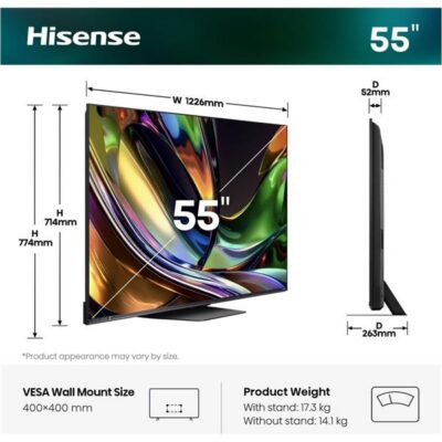 55 UR8S RGB MINI LED 4K ULTRA HD SMART VIDAA REFRESH RATE 180HZ