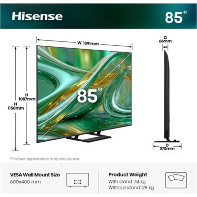 85 E8S MINI LED 4K ULTRA HD SMART VIDAA REFRESH RATE 144HZ