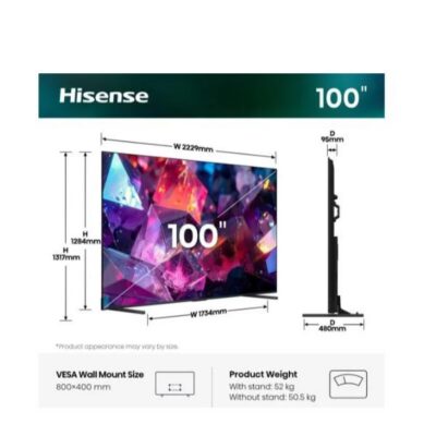 100 E7S PRO QLED 4K ULTRA HD SMART VIDAA REFRESH RATE 144HZ