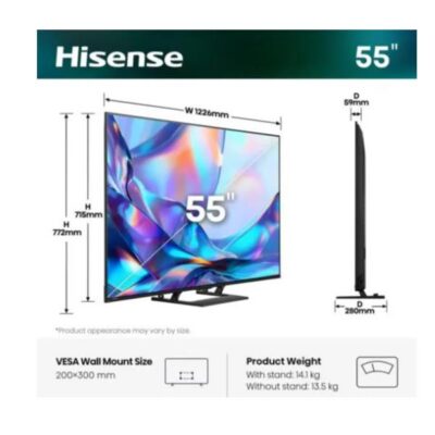 55 A79S QLED 4K ULTRA HD SMART VIDAA – STAND CENTRALE