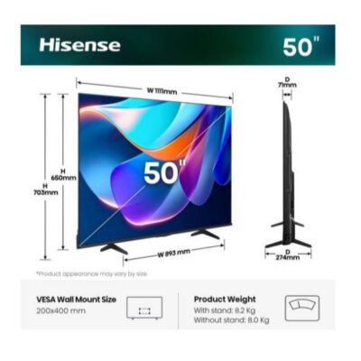 50 A69S 4K ULTRA HD SMART VIDAA
