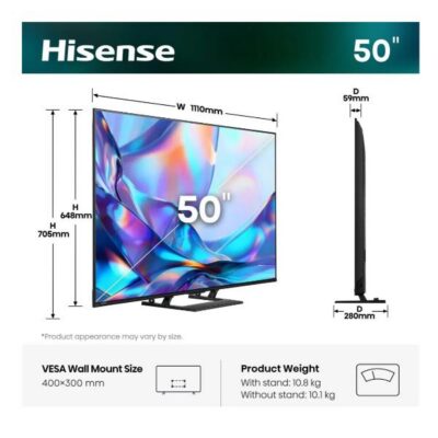 50 A79S QLED 4K ULTRA HD SMART VIDAA – STAND CENTRALE