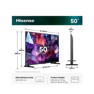 50 E7S PRO QLED 4K ULTRA HD SMART VIDAA REFRESH RATE 144HZ