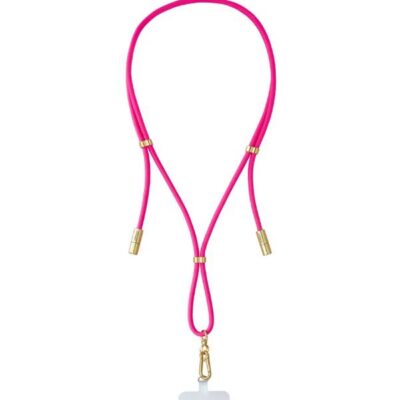 Cordino di ricarica USB-C e portacellulare 2 in 1 Neon Pink