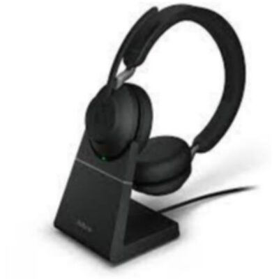 Jabra Evolve2 65, Link380c MS Stereo con Sede di ricarica, Black