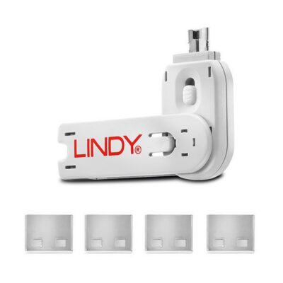 BLOCCA PORTE USB BIANCO + 4 SERRATURE