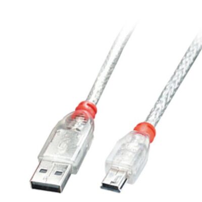 Cavo USB 2.0 Tipo A a Mini-B, Trasparente, 0.5mCavo USB 2.0 Tipo A a Mini-B, Trasparente, 0.5m