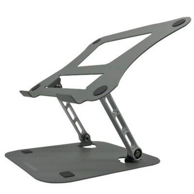 NILOX TECH – Supporto per Notebook/Laptop/Tablet da 10″ fino a 16″, regolabile in altezza e inclinazione, materiale metallo al carbonio, base anti scivolo