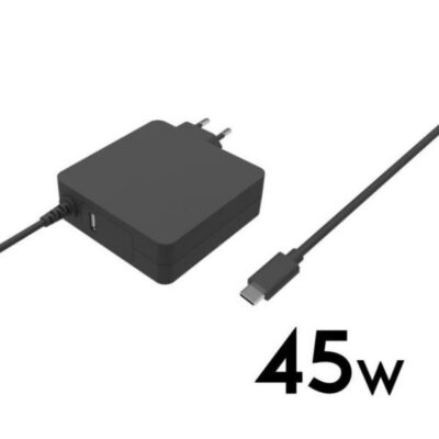 NILOX TECH – Caricabatteria da rete con Power Delivery, potenza massima 45 Watt, ultra sottile, porta USB-A, lunghezza cavo 1.8 mt