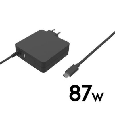 NILOX TECH – Caricabatteria da rete con Power Delivery, potenza massima 87 Watt, ultra sottile, porta USB-A, lunghezza cavo 1.8 mt