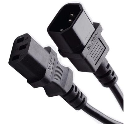 NILOX TECH – Prolunga alimentazione con connettore IEC C13 10A a connettore presa 10A 2P T, maschio a femmina, lunghezza cavo 2 metri