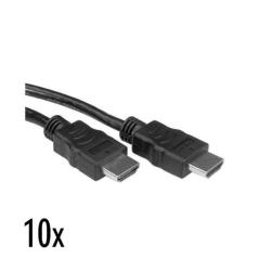 NILOX TECH – Cavo con connettore HDMI maschio a connettore HDMI maschio, lunghezza cavo 2 mt, alta velocità con Ethernet, confezione da 10 pezzi