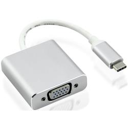 NILOX TECH – Adattatore con connettore USB-C 3.1 maschio a connettore VGA femmina, uscita VGA risoluzione 1080P 60Hz, lunghezza cavo 10cm, corpo in alluminio
