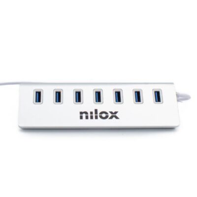 NILOX TECH – Hub con 7 porte USB 3.0, retrocompatibile con USB 2.0, 1.1 e 1.0, velocità di trasferimento dati fino a 5Gbps, connettore USB-A output