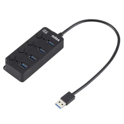 NILOX TECH – Hub 4 porte USB 3.2 Gen1 con Switch