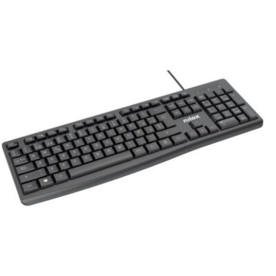NILOX TECH – Tastiera con connessione USB-A, lunghezza cavo 1.5 mt, 105 tasti, 12 multimediali, layout italiano, tasti con trattamento laser anti usura