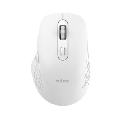 NILOX TECH – Mouse ottico, connessione wireless DUAL (Dongle 2.4 Ghz e wireless), 1600DPI, 6 pulsanti, ergonomico, funziona con pile AA(non incluse)