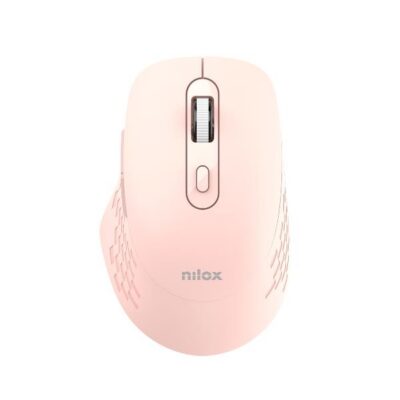 NILOX TECH – Mouse ottico, connessione wireless DUAL (Dongle 2.4 Ghz e wireless), 1600DPI, 6 pulsanti, ergonomico, funziona con pile AA(non incluse)