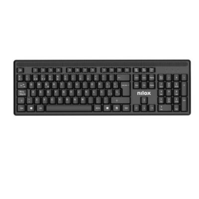 NILOX TECH – Kit Tastiera connessione wireless, 105 tasti, layout italiano + Mouse 1600DPI, connessione wireless 2.4 Ghz, 3 tasti