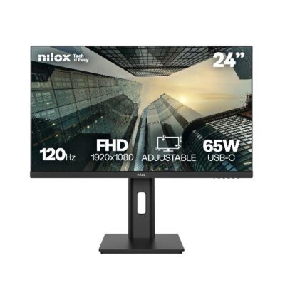 NILOX TECH – Monitor Regolabile 24″ 120Hz/IPS/Full HD/USB-C 65W/Multimedia