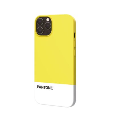PANTONE – Cover in TPU bicolore giallo e bianco bordi anti-scivolo protezione tasti laterali compatibile con Apple iPhone 13 Pro