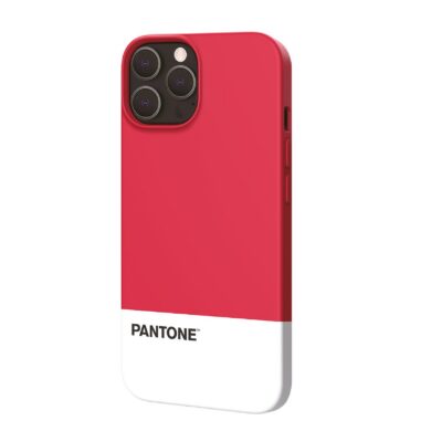 PANTONE – Cover in TPU bicolore rosso e bianco bordi anti-scivolo protezione tasti laterali compatibile con Apple iPhone 13 Pro Max
