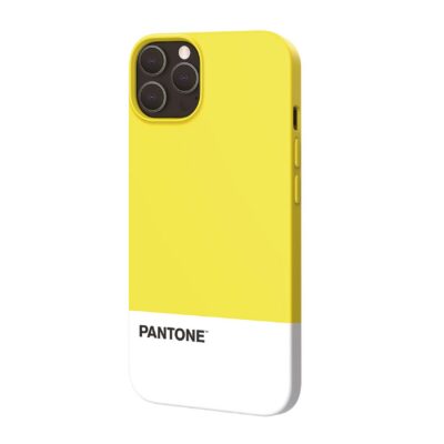 PANTONE – Cover in TPU bicolore giallo e bianco bordi anti-scivolo protezione tasti laterali compatibile con Apple iPhone 13 Pro Max