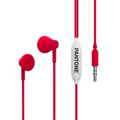 PANTONE – Auricolare Stereo in-ear a filo con jack 3.5 mm, tasto alla risposta e cavo tondo