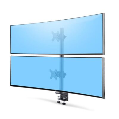 Supporto da scrivania per 2 monitor impilati verticalmente, doppio 49″, capacità totale 32 kg
