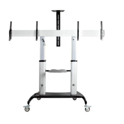 Carrello Porta TV mobile per 2 schermi VESA da 37/60″ (50kg x2)