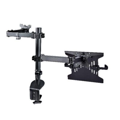 Braccio Monitor da Scrivania con Ripiano VESA Ventilato per Laptop (4.5kg) e Display fino a 32″