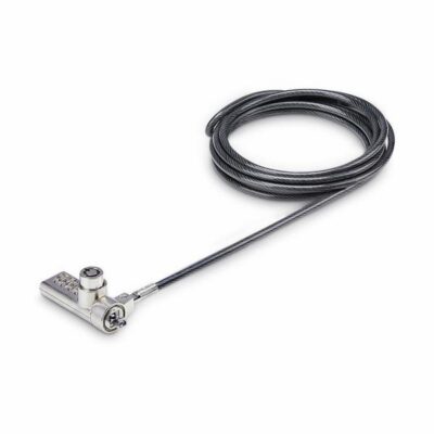 Cavo di Sicurezza per Notebook a duplice accesso da 2m, con chiave identica e a combinazione per dispositivi K-Slot, cavo d’acciaio antifurto per laptop