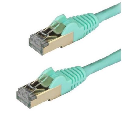 Cavo di Rete Schermato Cat6a STP da 50cm-Turchese