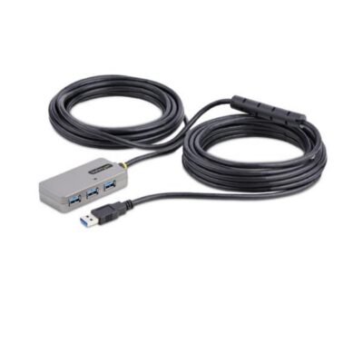 Cavo di Prolunga USB 3.0 da 10m con Hub di Estensione a 4 Porte USB-A, Cavo ripetitore USB attivo, Cavo Prolunga alimentato, alimentatore opzionale da 20 W incluso, protezione ESD