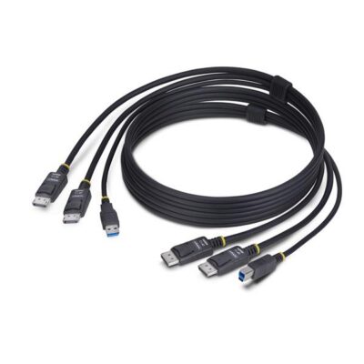 Cavo KVM con doppia porta DisplayPort e USB 5 Gbps da 1,8m, 4K 60 Hz, DP 1.2/USB 3.0 universalmente compatibile per switch KVM a doppio monitor
