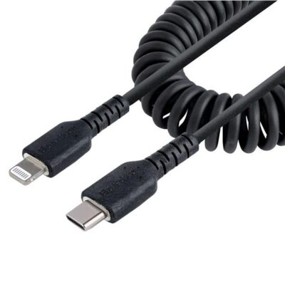 Cavo USB-C a Lightning da 50 cm Certificato MFi, Cavetto iPhone Spiralato di Ricarica/Alimentazione, Resistente Cavo Tipo C a Lightning in Fibra Aramidica con Rivestimento TPE , Ca