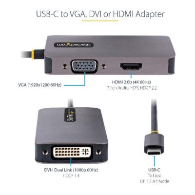 Adattatore USB C a HDMI DVI o VGA