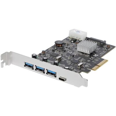 Scheda PCIe 4 Porte USB 3.1 – 3x USB-A a 1x USB-C