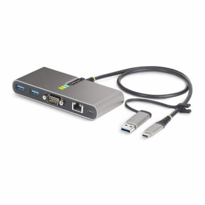 Hub USB-C/USB-A a 2 porte con GbE e seriale RS232, 2x USB-A