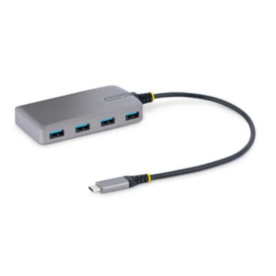 Hub USB a 4 porte – Hub USB 3.0 5Gbps alimentato via bus – Hub splitter da USB-A a 4x USB-A portatile per desktop/notebook con ingresso di alimentazione ausiliaria opzionale – Cavo