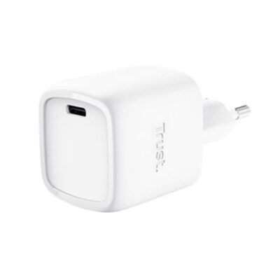 ALIMENTATORE USB-C GAN 30W – PLASTICA RICICLATA 50% – TRUST MAXO – BIANCO